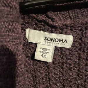 Purple open front long cardigan